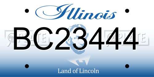 BC23444 Illinois License Plate