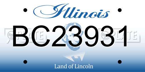 BC23931 Illinois License Plate