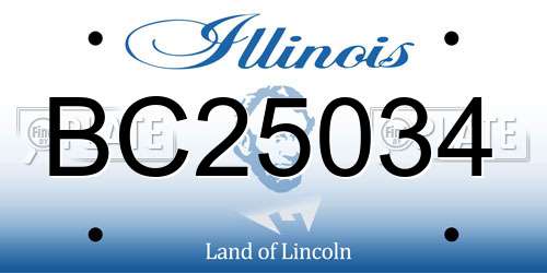 BC25034 Illinois License Plate