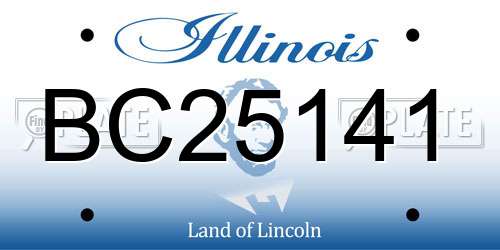 BC25141 Illinois License Plate