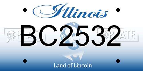 BC2532 Illinois License Plate