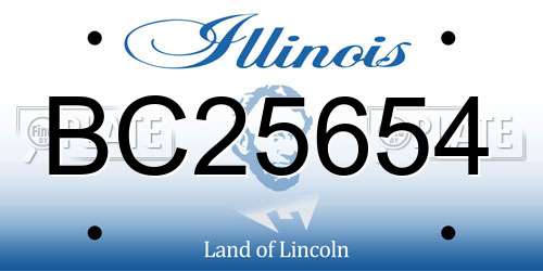 BC25654 Illinois License Plate