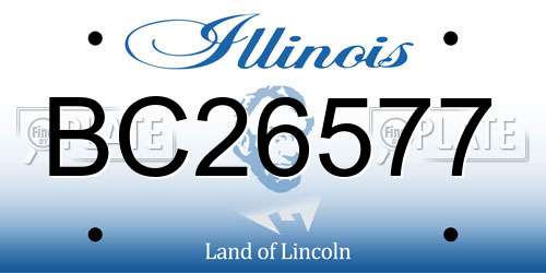 BC26577 Illinois License Plate