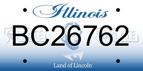 BC26762 Illinois License Plate