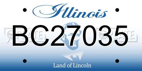 BC27035 Illinois License Plate