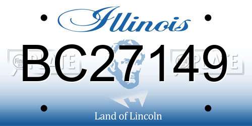 BC27149 Illinois License Plate