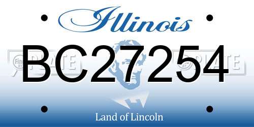 BC27254 Illinois License Plate