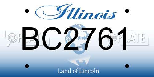 BC2761 Illinois License Plate