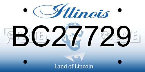 BC27729 Illinois License Plate