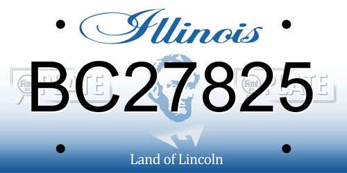 BC27825 Illinois License Plate