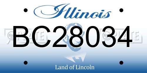 BC28034 Illinois License Plate