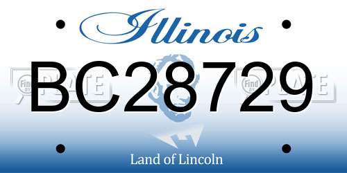 BC28729 Illinois License Plate