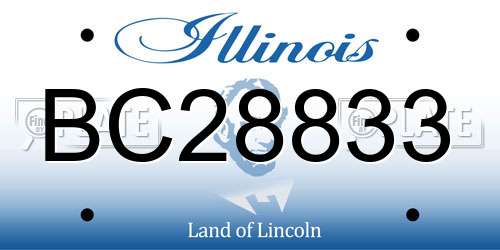 BC28833 Illinois License Plate