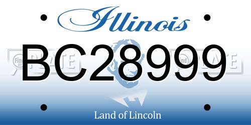 BC28999 Illinois License Plate