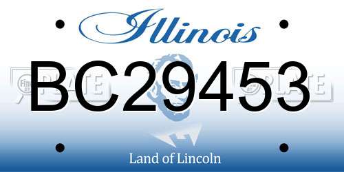 BC29453 Illinois License Plate