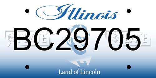 BC29705 Illinois License Plate