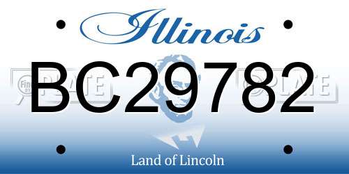 BC29782 Illinois License Plate