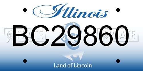 BC29860 Illinois License Plate