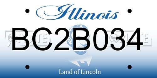 BC2B034 Illinois License Plate