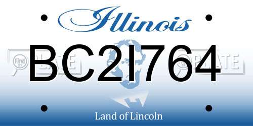 BC2I764 Illinois License Plate