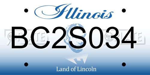 BC2S034 Illinois License Plate