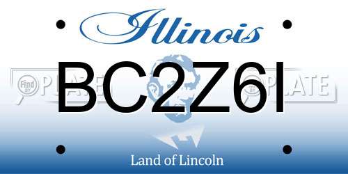 BC2Z6I Illinois License Plate