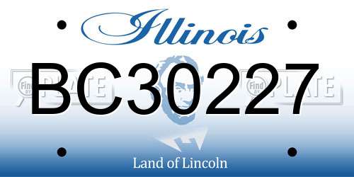 BC30227 Illinois License Plate