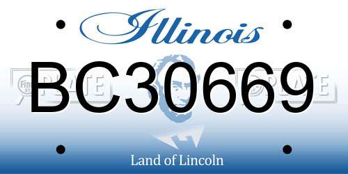 BC30669 Illinois License Plate