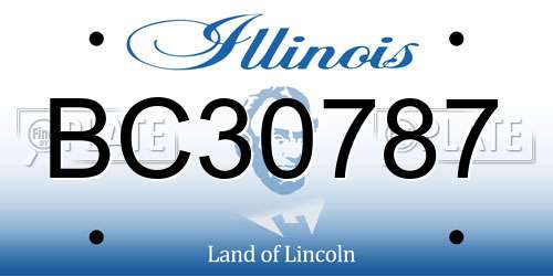 BC30787 Illinois License Plate