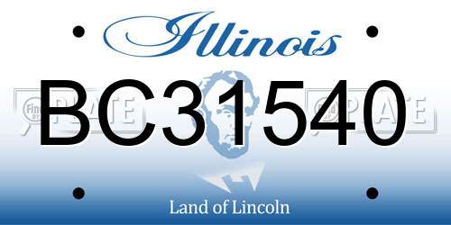 BC31540 Illinois License Plate