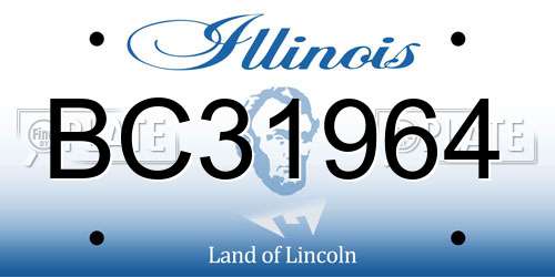BC31964 Illinois License Plate