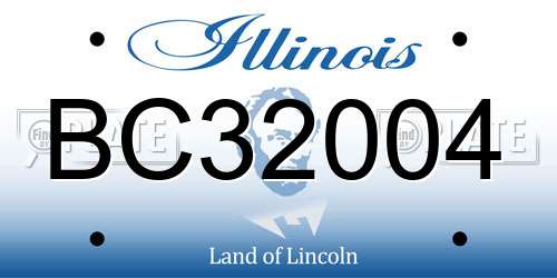 BC32004 Illinois License Plate