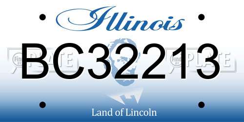 BC32213 Illinois License Plate