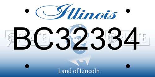 BC32334 Illinois License Plate