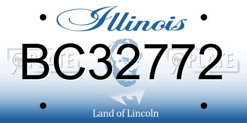 BC32772 Illinois License Plate