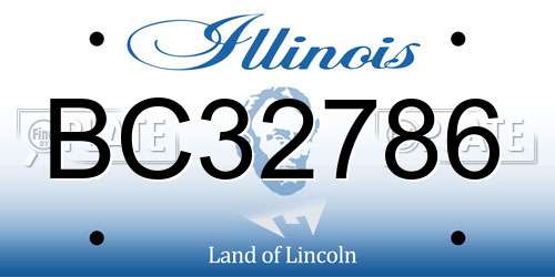 BC32786 Illinois License Plate