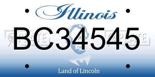 BC34545 Illinois License Plate