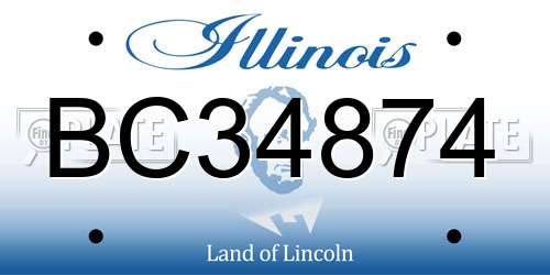 BC34874 Illinois License Plate