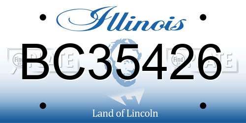 BC35426 Illinois License Plate