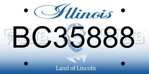 BC35888 Illinois License Plate