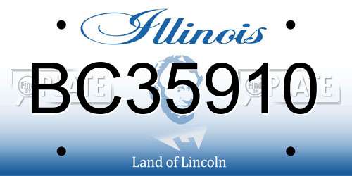 BC35910 Illinois License Plate