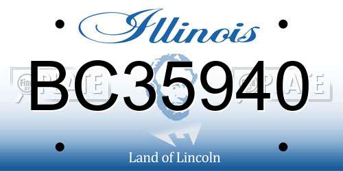 BC35940 Illinois License Plate