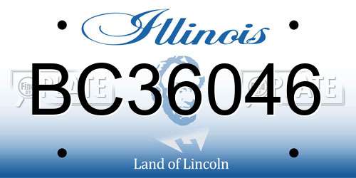 BC36046 Illinois License Plate