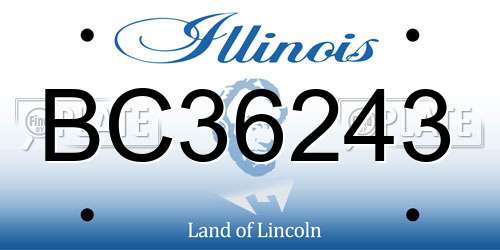 BC36243 Illinois License Plate