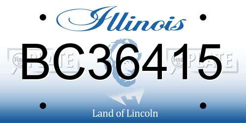 BC36415 Illinois License Plate