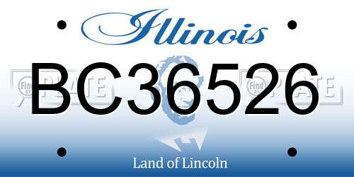 BC36526 Illinois License Plate