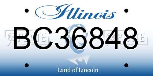 BC36848 Illinois License Plate
