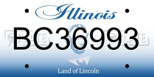 BC36993 Illinois License Plate