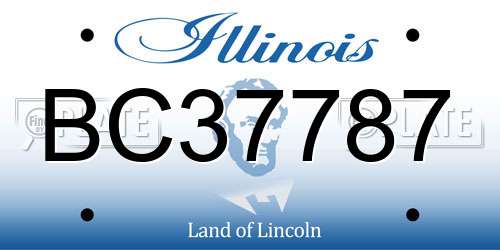 BC37787 Illinois License Plate