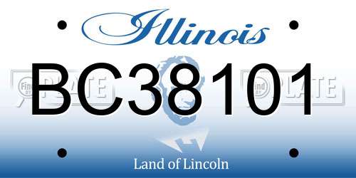 BC38101 Illinois License Plate